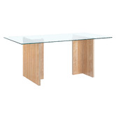 Temple &amp; Webster Nora Glass Dining Table and Hayden Dining Chair Set