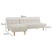 Temple &amp; Webster Dylan 4 Seater Chenille Sofa Bed with Reversible Chaise