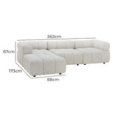 Temple &amp; Webster Levi 4 Seater Boucle Modular Sofa &amp; Ottoman Set