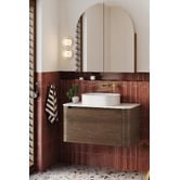 Temple &amp; Webster Cosmo 500mm Matte White Pill Ceramic Above Counter Basin
