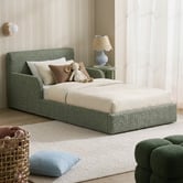 Temple &amp; Webster Harbor Chenille Low-profile Single Bed
