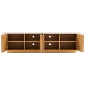 Temple &amp; Webster Talia 4 Door Travertine-Look TV Unit