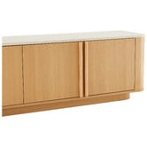 Temple &amp; Webster Talia 4 Door Travertine-Look TV Unit