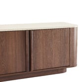 Temple &amp; Webster Talia 4 Door Travertine-Look TV Unit