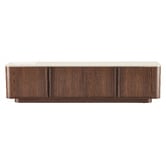 Temple &amp; Webster Talia 4 Door Travertine-Look TV Unit