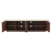Temple &amp; Webster Talia 4 Door Travertine-Look TV Unit