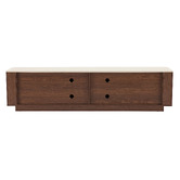 Temple &amp; Webster Talia 4 Door Travertine-Look TV Unit