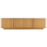 Temple &amp; Webster Talia 4 Door Travertine-Look TV Unit
