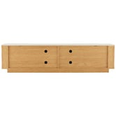 Temple &amp; Webster Talia 4 Door Travertine-Look TV Unit