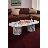 Temple &amp; Webster Tilly Viola Marble-Look Coffee Table