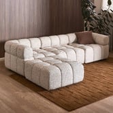 Temple &amp; Webster Levi 4 Seater Boucle Modular Sofa &amp; Ottoman Set