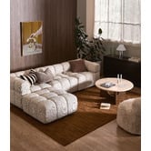 Temple &amp; Webster Levi 4 Seater Boucle Modular Sofa &amp; Ottoman Set