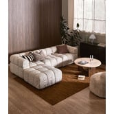 Temple &amp; Webster Levi 4 Seater Boucle Modular Sofa &amp; Ottoman Set