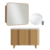 Temple &amp; Webster Valentine II 900mm Freestanding Vanity Shaving Cabinet Package