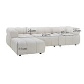 Temple &amp; Webster Levi 4 Seater Boucle Modular Sofa &amp; Ottoman Set