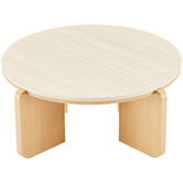 Temple &amp; Webster Talia Travertine-Look Coffee Table