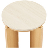 Temple &amp; Webster Talia Travertine-Look Side Table