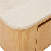 Temple &amp; Webster Talia Travertine-Look Wall-Mounted TV Unit