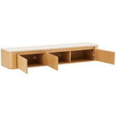 Temple &amp; Webster Talia Travertine-Look Wall-Mounted TV Unit