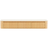 Temple &amp; Webster Talia Travertine-Look Wall-Mounted TV Unit