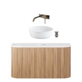 Temple &amp; Webster Nomad 900mm Vanity Package with Round Basin &amp; Wall Mixer