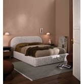 Temple &amp; Webster Emery Upholstered Gas Lift Storage Bed Frame