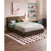 Temple &amp; Webster Bonnie Upholstered Ball Foot Bed