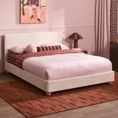 Temple &amp; Webster Bonnie Upholstered Ball Foot Bed