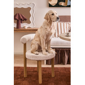 Temple &amp; Webster 4 Seater Elodie Round Travertine-Look Dining Table &amp; Roselin Chair Set