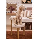 Temple &amp; Webster 4 Seater Elodie Round Travertine-Look Dining Table &amp; Roselin Chair Set