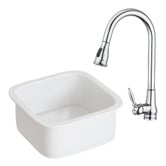 Temple &amp; Webster Bowral 480mm Top Mount Fireclay Kitchen Sink &amp; Mixer Package