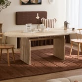 Temple &amp; Webster Julius Travertine-Look Extendable Dining Table