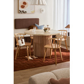 Temple &amp; Webster 120cm Elodie Round Travertine-Look Dining Table