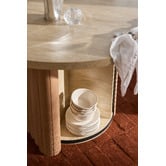 Temple &amp; Webster 120cm Elodie Round Travertine-Look Dining Table