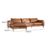 Temple &amp; Webster Terry 4 Seater Genuine Leather Sofa with Chaise