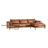 Temple &amp; Webster Terry 4 Seater Genuine Leather Sofa with Chaise