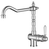 Temple &amp; Webster Bowral 830mm Double Fireclay Sink with Traditional Mixer &amp; Pot Filler Package
