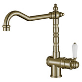 Temple &amp; Webster Bowral 830mm Double Fireclay Sink with Traditional Mixer &amp; Pot Filler Package