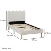 Temple &amp; Webster Ripple Chenille Single Kid's Bed Frame