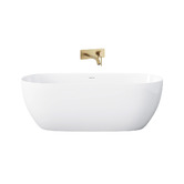 Temple &amp; Webster Avalon Egg Acrylic Bath &amp; Brushed Gold Wall Mixer Package