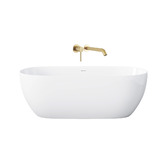 Temple &amp; Webster Avalon Egg Acrylic Bath with Brushed Gold Spout &amp; Wall Mixer Package