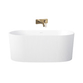 Temple &amp; Webster Avalon Fluted Acrylic Bath &amp; Antique Brass Wall Mixer Package