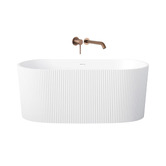 Temple &amp; Webster Avalon Fluted Acrylic Bath with Bronze Spout &amp; Wall Mixer Package
