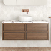 Temple &amp; Webster Viola-Look 1200mm Wall Hung Single Vanity