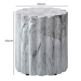 Temple &amp; Webster Flora Faux Marble Outdoor Side Table