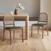 Temple &amp; Webster Louie Arched Rattan &amp; Solid Beech Wood Dining Chairs