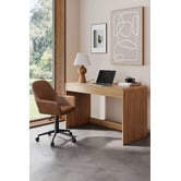 Temple &amp; Webster Tan Kinsey Faux Leather Office Chair
