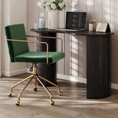 Temple &amp; Webster Forest Green Camden Velvet Home Office Chair