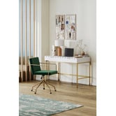 Temple &amp; Webster Forest Green Camden Velvet Home Office Chair