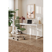 Temple &amp; Webster White &amp; Green Elite Ergonomic Office Chair with Headrest